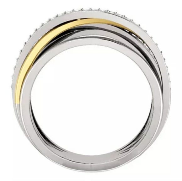 New Silver Gold Line Ring - Picture 5 of 6